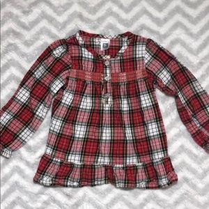 Plaid Top w/ sparkle buttons